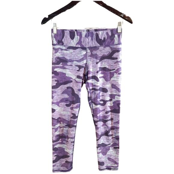 Terez Hi-Shine Hi-rise Purple Camo 7/8 Compression Leggings Workout Women's S - Picture 2 of 6
